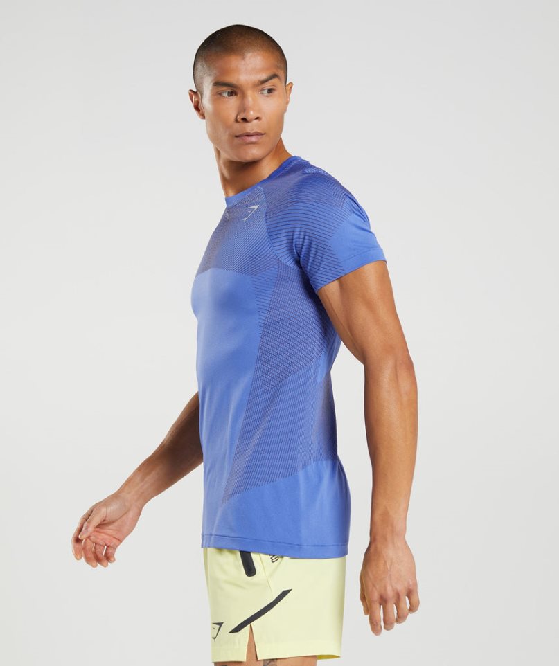 Men's Gymshark Apex Seamless T-Shirts Blue | NZ 2VYGAU